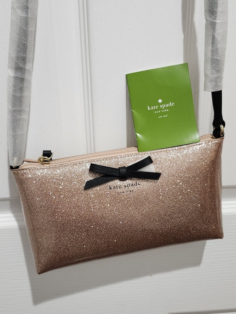 NWT Kate Spade Mavis Street Amy Crossbody in Rose Gold Glitter